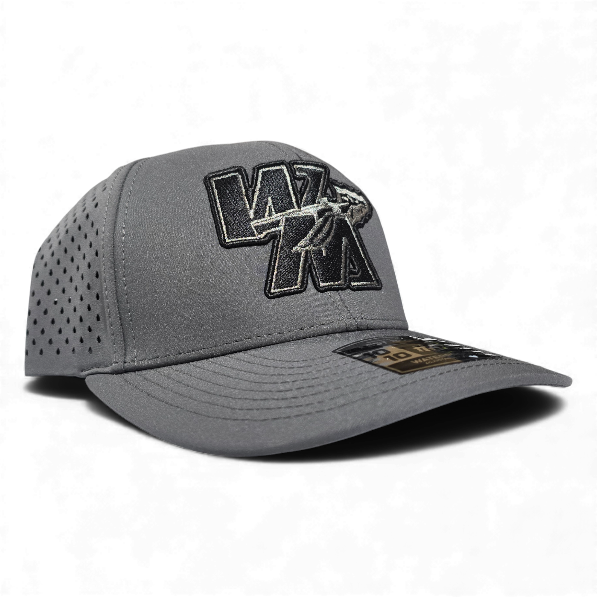 Vintage Warriors Script 3D Puff Embroidery Mesh Snapback Trucker