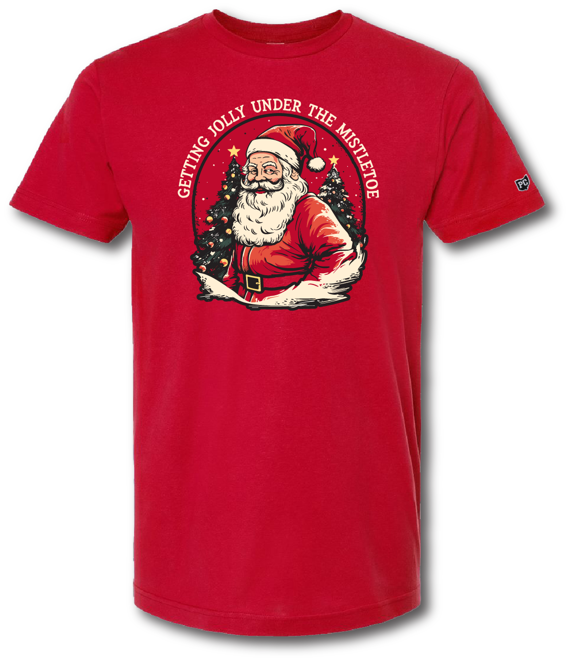 Santa Getting Jolly Under The Mistletoe Short Sleeve T-shirt