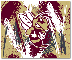 Hornets Grunge Throw Blanket - 50in×60in