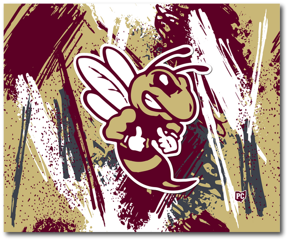 Hornets Grunge Throw Blanket - 50in×60in