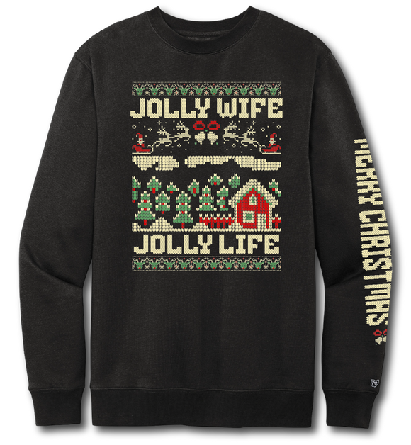 Jolly Wife, Jolly Life Christmas Crewneck