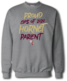 Proud Class of 2024 Hornet Parent Crewneck Sweatshirt