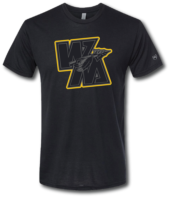 WM Blackout With Gold Outline Short Sleeve T Shirt