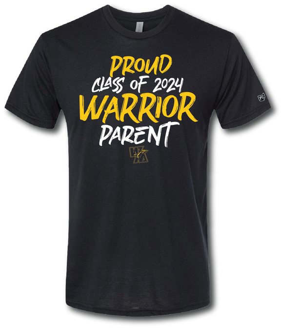 Proud Class of 2024 Warriors Parent Short Sleeve T Shirt