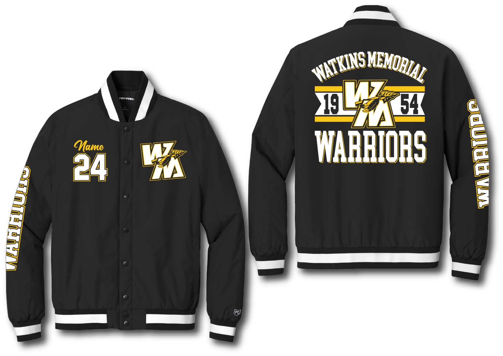 Warriors Sport-Tek® Insulated Retro Varsity Jacket
