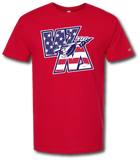 Warriors Red White and Blue Short Sleeve T Shirt