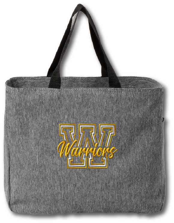 Warriors Embroidered Large Tote Bag
