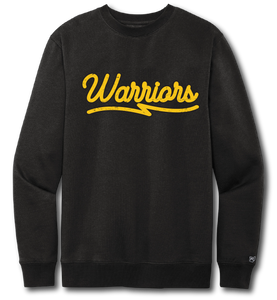 Warriors Vintage Script Sweatshirt - Pataskala Customs YXS / Crewneck / Black Sweatshirts