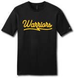Warriors Vintage Script Short Sleeve T-Shirt - Pataskala Customs YS / No Customization / Black T-Shirt