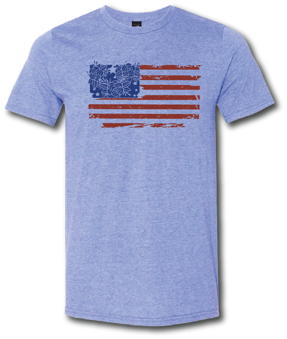 Stars, Stripes and Flowers Short Sleeve T Shirt