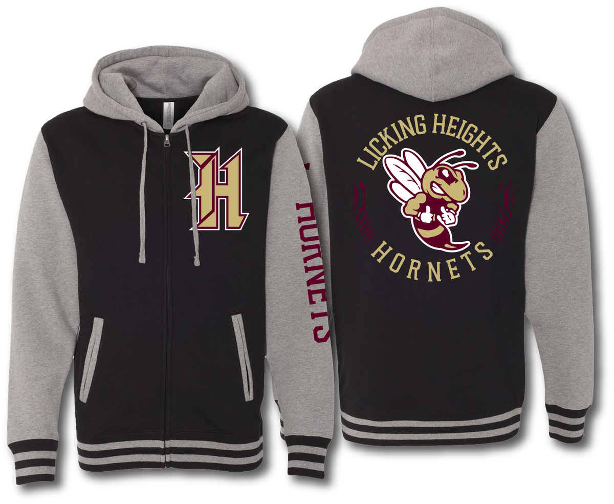 Licking Heights Hornets Heavyweight Varsity Full-Zip Hooded Sweatshirt ...