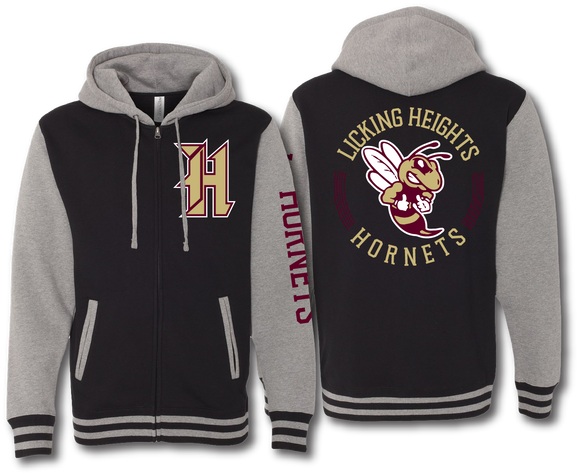 Licking Heights Hornets Heavyweight Varsity Full-Zip Hooded Sweatshirt