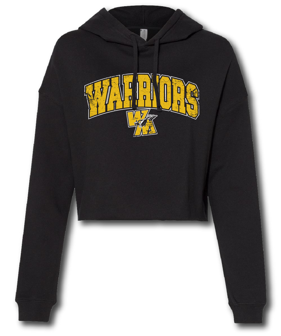 Warriors Logo Cropped Hooded Sweatshirt